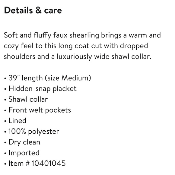 Sam Edelman Shawl Collar Faux Shearling Coat in Cognac Brown Long Teddy XL $240 - Picture 14 of 14